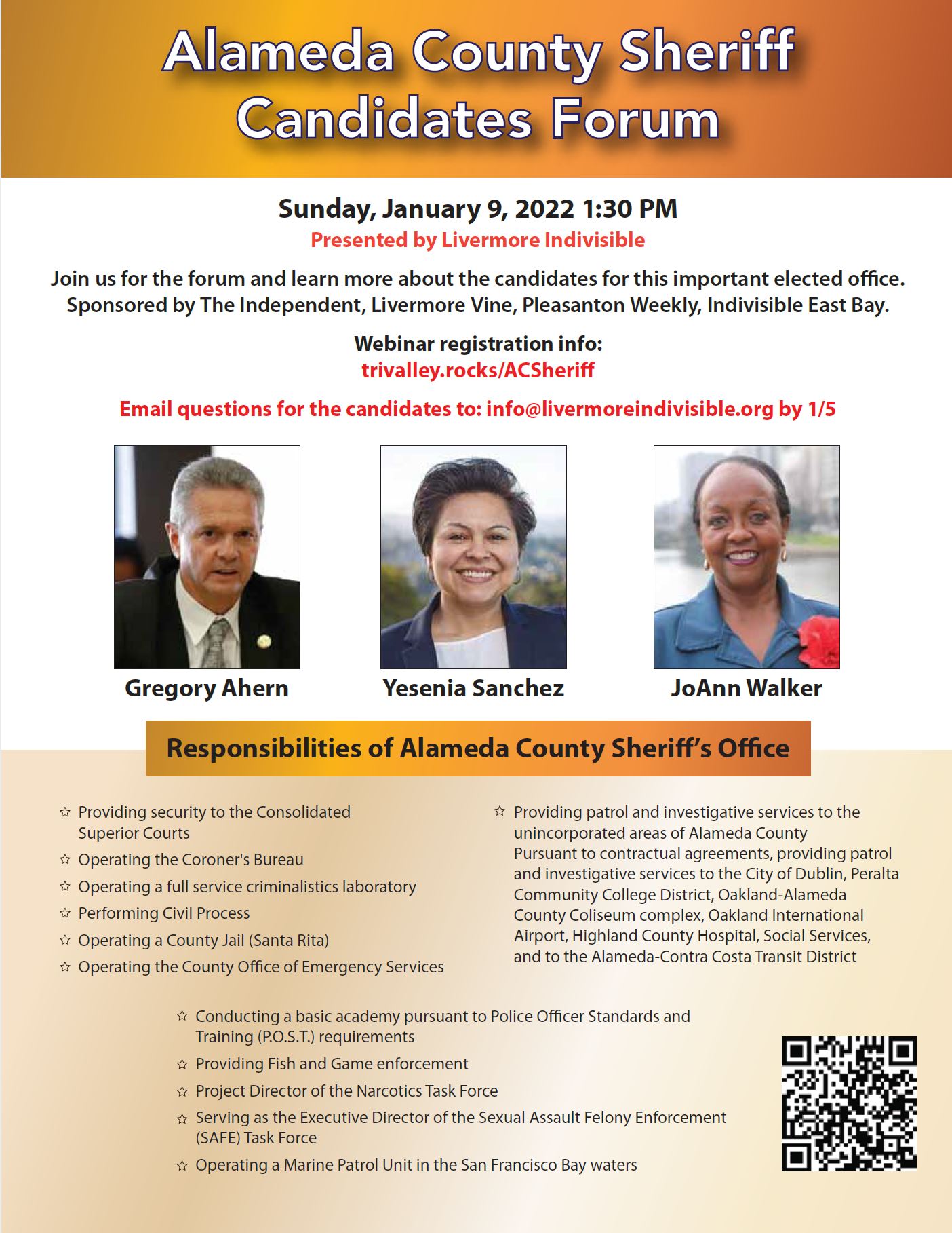 Alameda County Sheriff Candidates Forum